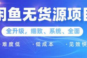 闲鱼无货源项目：0基础玩转闲鱼价格差&信息差，轻松月入过万元