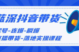 蓝深传媒2020抖音带货，起号-连爆-瞬爆-直播带货-落地实操课程（价值1980元）