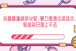 抖音直播间风火轮，暴力微信引流技术，低成本日加上千法