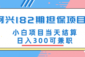 阿兴博客182期担保项目：小白项目当天结算日入300可兼职【官方售价3500元】