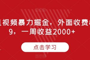 腾讯视频暴力掘金，外面收费899，一周收益2000+【揭秘】