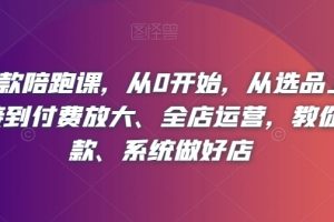 淘系爆款陪跑课，从0开始，从选品上架操作链接到付费放大、全店运营，教你打爆款、系统做好店