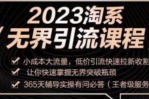 2023淘系无界引流实操课程，​小成本大流量，低价引流快速拉新收割，让你快速掌握无界突破瓶颈